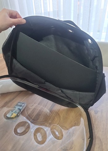 Şeffaf Önlü Siyah Kedi Taşıma sırt cantası - Görsel 5