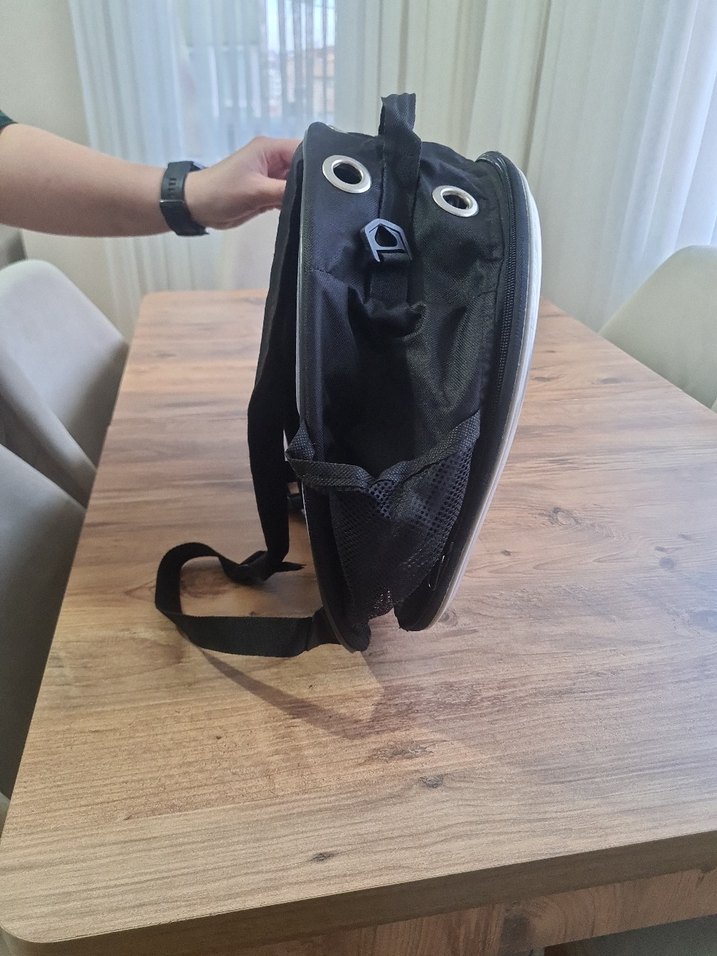 Şeffaf Önlü Siyah Kedi Taşıma sırt cantası - Görsel 2