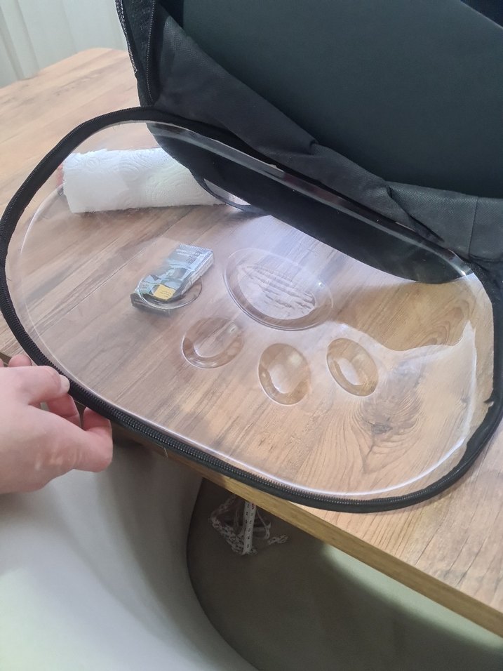 Şeffaf Önlü Siyah Kedi Taşıma sırt cantası - Görsel 4