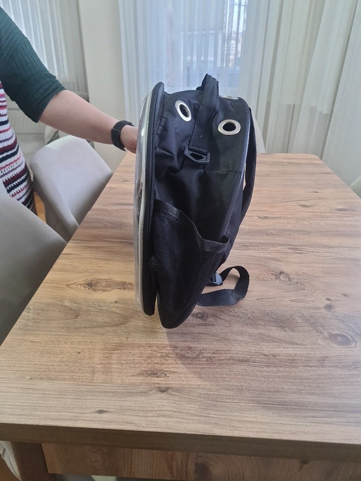 Şeffaf Önlü Siyah Kedi Taşıma sırt cantası - Görsel 3