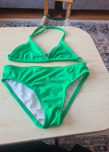 Yeşil İpli Kız Çocuk Bikini Takımı