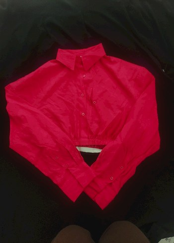 Pembe Düğmeli Uzun Kollu Kadın Gömlek - Görsel 3