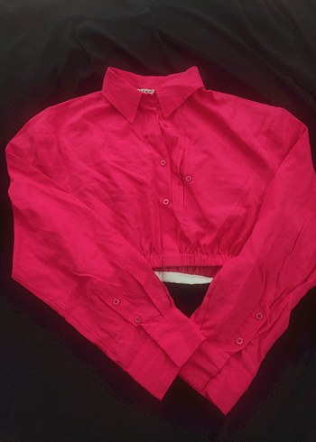 Pembe Düğmeli Uzun Kollu Kadın Gömlek - Görsel 2