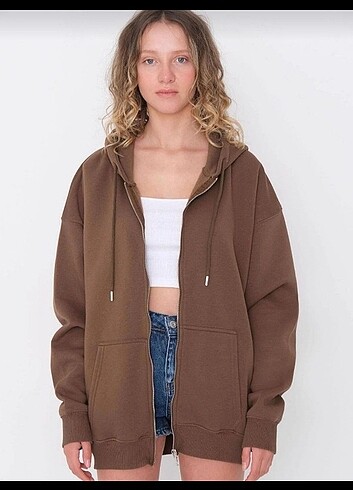 Addax oversize kahverengi hırka
