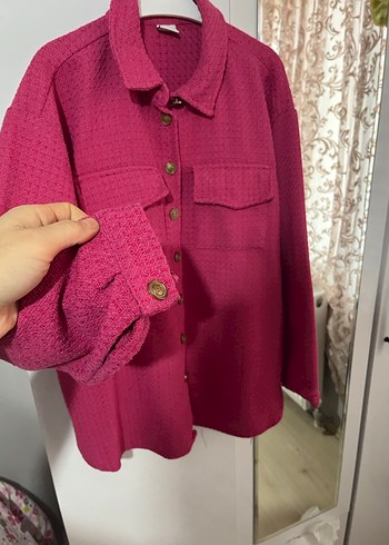 Pembe Düğmeli Uzun Kollu ekose kız cocuk - Görsel 2