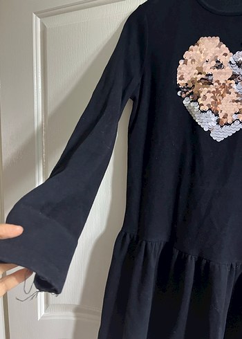 Kız Çocuk Siyah Payetli Uzun Kollu Tişört - Görsel 2