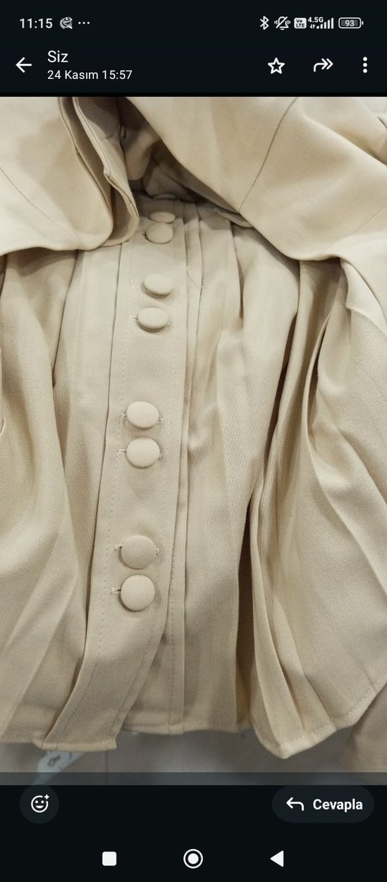 Bej Düğmeli yelek, ceket, etek 3 lü takım - Görsel 2