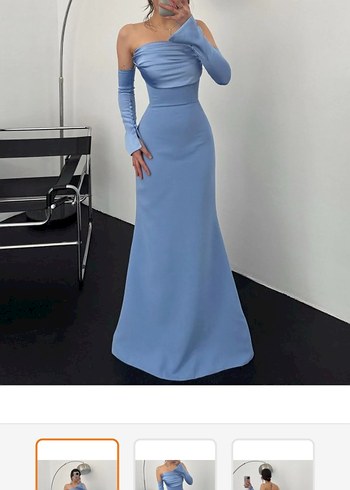 Mavi Abiye Elbise - Görsel 4