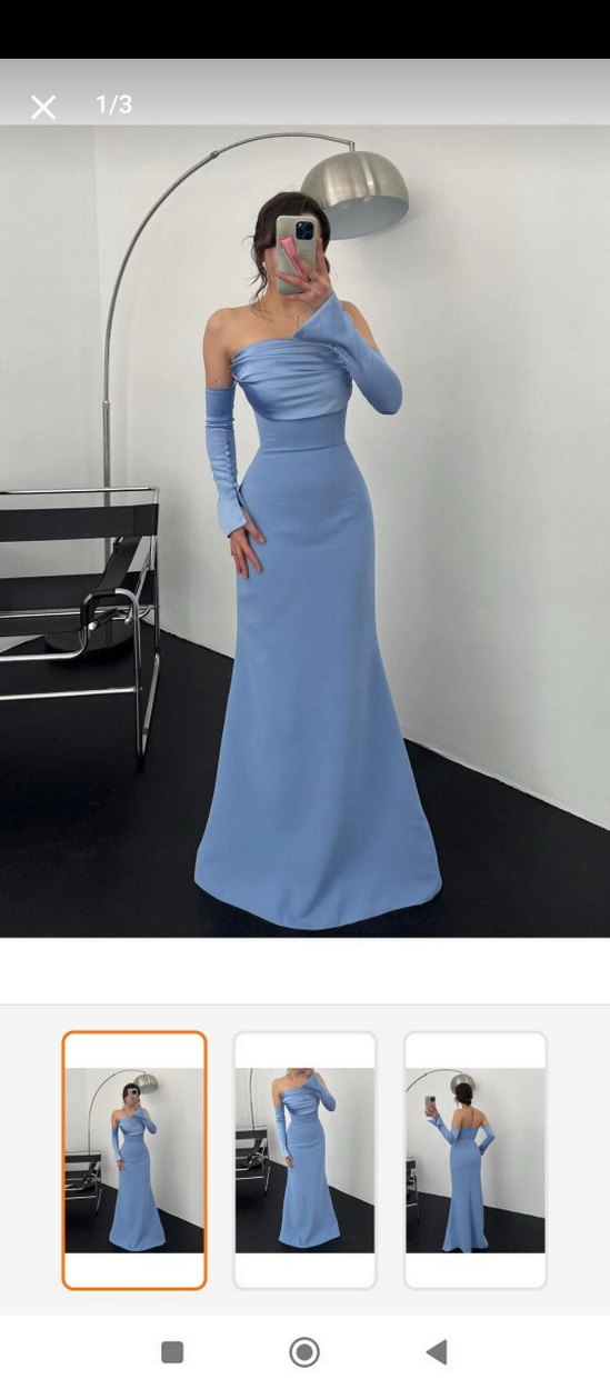 Mavi Abiye Elbise - Görsel 4