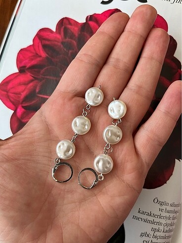 Tasarımcı El Yapımı Sallantılı İnci Küpe