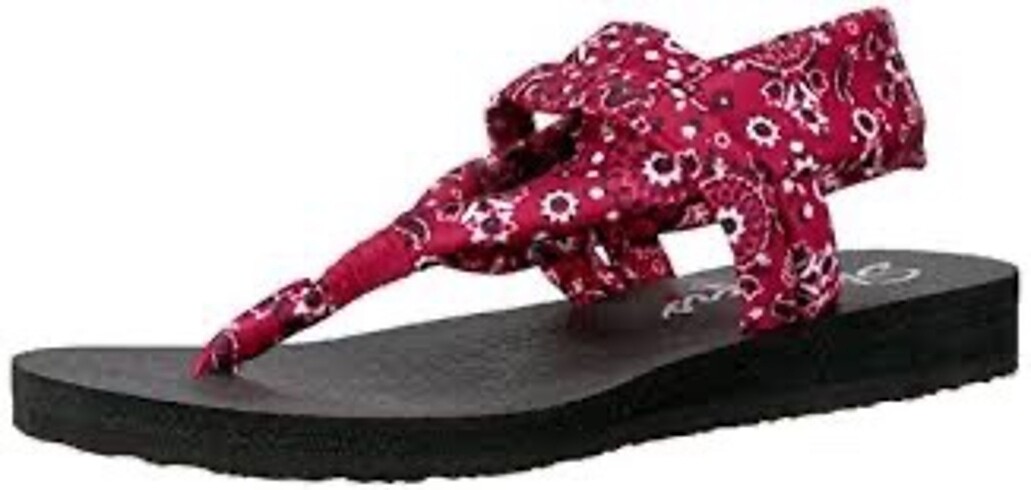 Skechers Skechers Bandana Desen Yoga Foam Sandalet