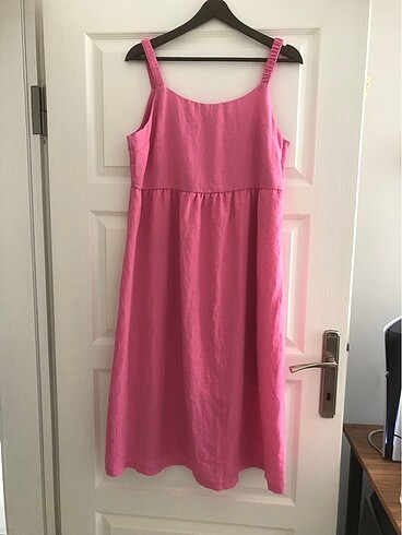 Pembe Midi Elbise