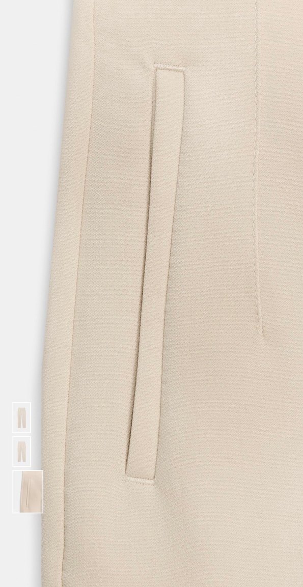 Zara yüksek bel pantolon orta-ekru - Görsel 3