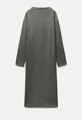 Zara gri midi yumuşak elbise - Görsel 6
