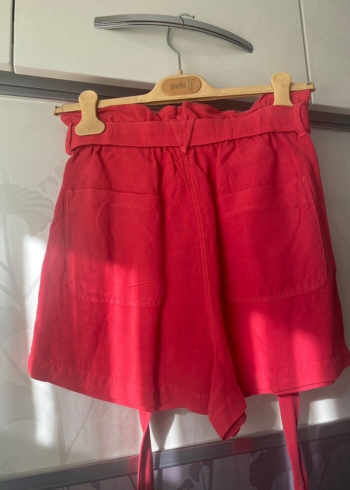 Zara narçiçeği 0 keten şort - Görsel 2