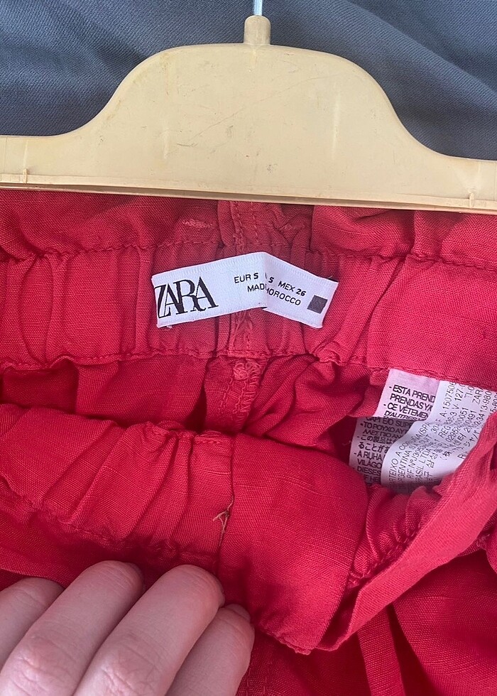 Zara narçiçeği 0 keten şort - Görsel 3