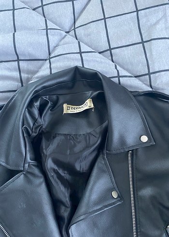 Siyah deri ceket - Görsel 2
