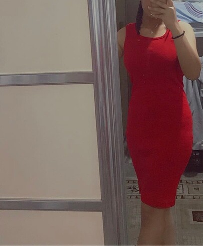 Kırmızı Triko elbise