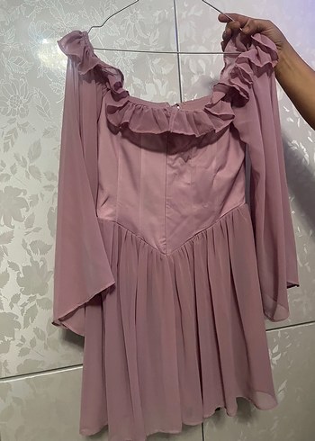 Gül kurusu Mini Elbise - Görsel 6