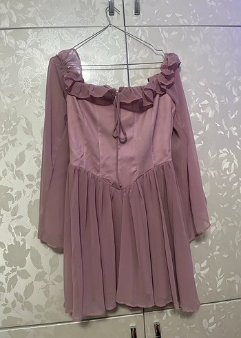 Gül kurusu Mini Elbise - Görsel 2