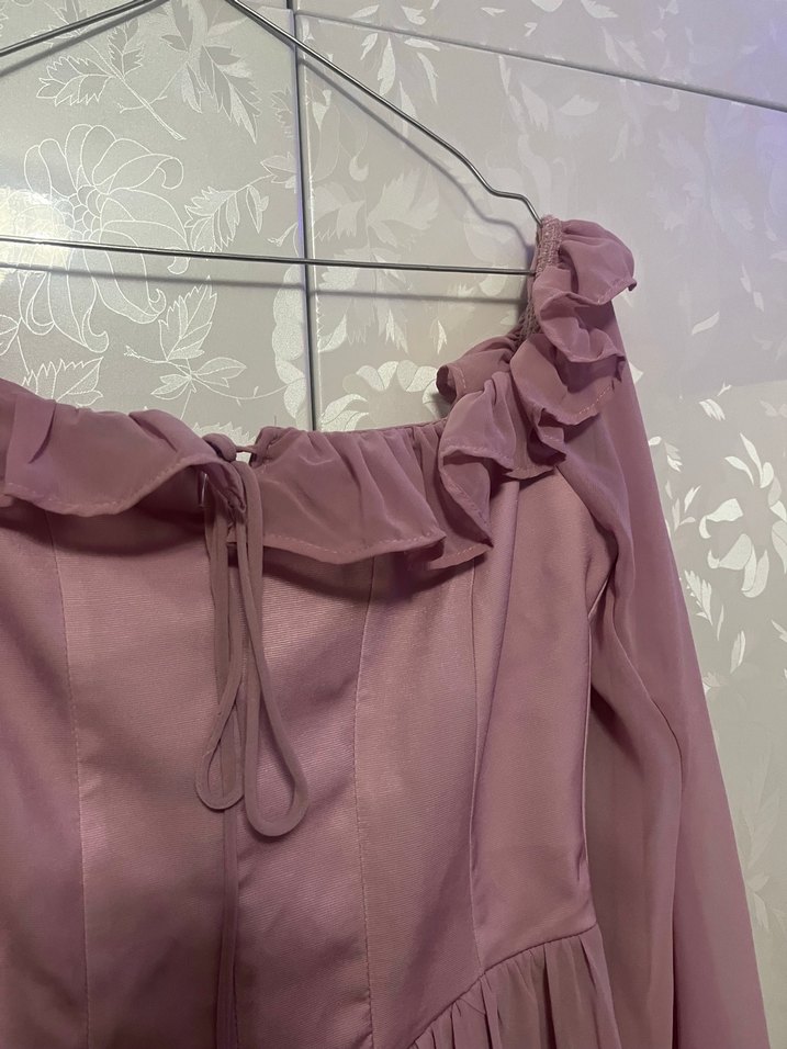 Gül kurusu Mini Elbise - Görsel 3