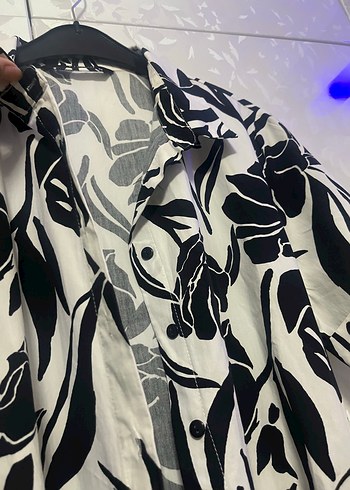 Siyah beyaz desenli elbise - Görsel 6