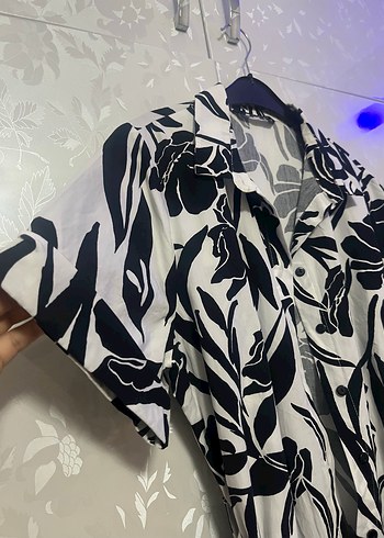 Siyah beyaz desenli elbise - Görsel 3