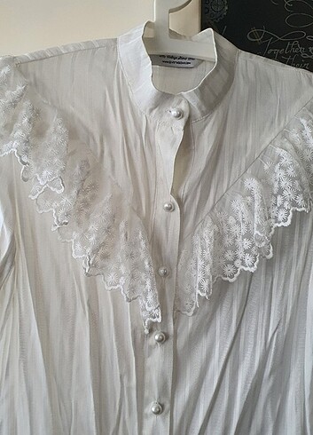 s Beden beyaz Renk Vintage gömlek 