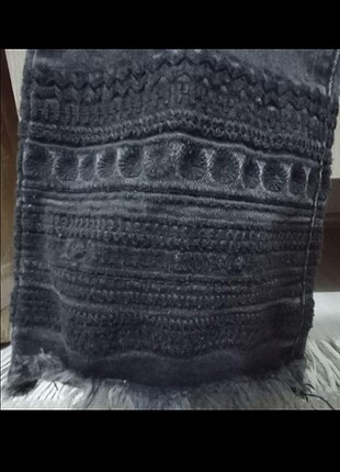 28 Beden Koton Carmen paça işleme detaylı füme Jean pantolon