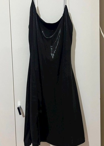 Bershka Siyah Parlak Mini Parti Elbisesi - Görsel 6