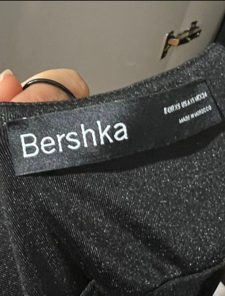 Bershka Siyah Parlak Mini Parti Elbisesi - Görsel 5