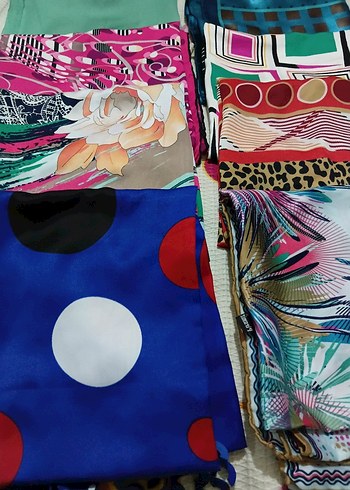 Renkli Elastik Kadın Eşarplar - Görsel 3