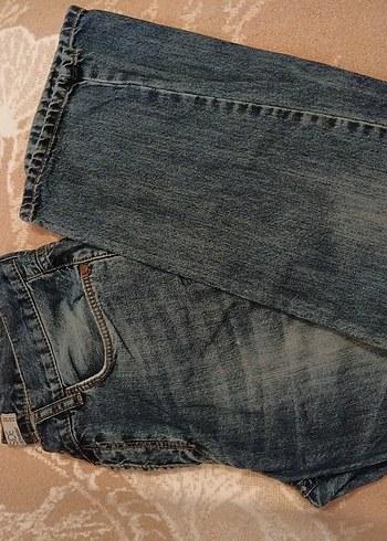 Gri Mavi Bol Kesim Denim Erkek Kot Pantolon - Görsel 3