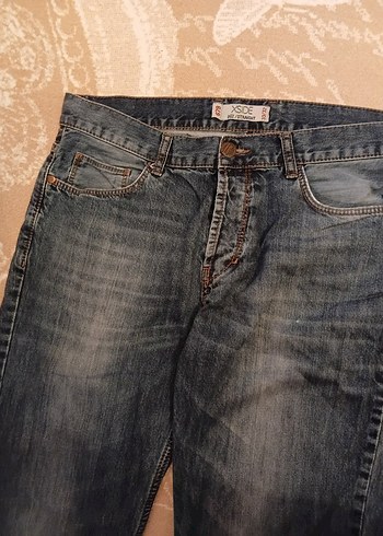 Gri Mavi Bol Kesim Denim Erkek Kot Pantolon - Görsel 2