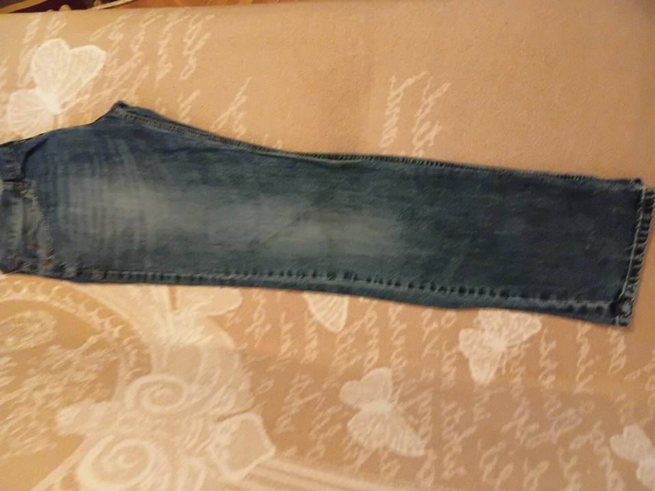 Gri Mavi Bol Kesim Denim Erkek Kot Pantolon - Görsel 4
