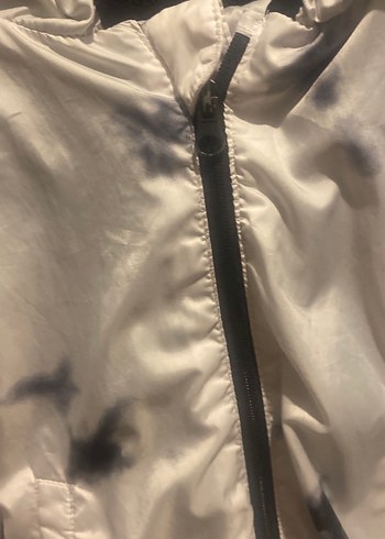 Çocuk Gri Beyaz Bağlama Desenli Fermuarlı Ceket - Görsel 2