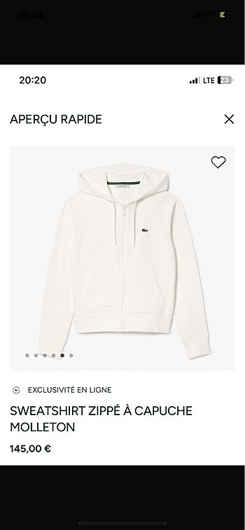 Lacoste kapüşonlu sweatshirt