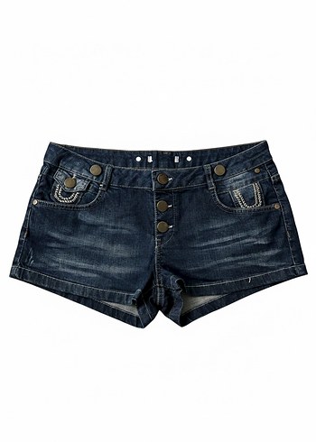 y2k düşük bel Kadın Denim Midi Şort - Görsel 5