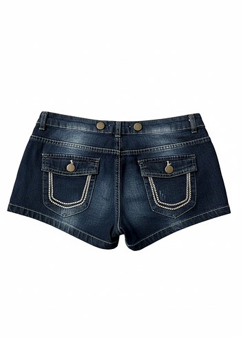 y2k düşük bel Kadın Denim Midi Şort - Görsel 6