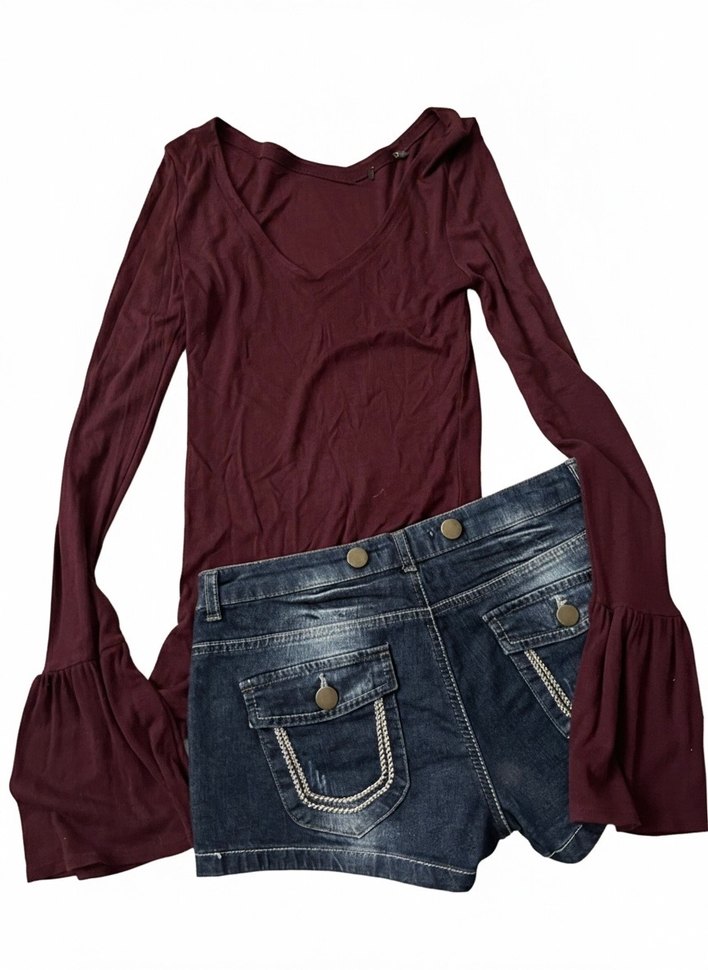 y2k düşük bel Kadın Denim Midi Şort - Görsel 4