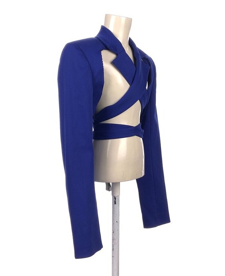 Lacivert tasarım blazer - Görsel 3