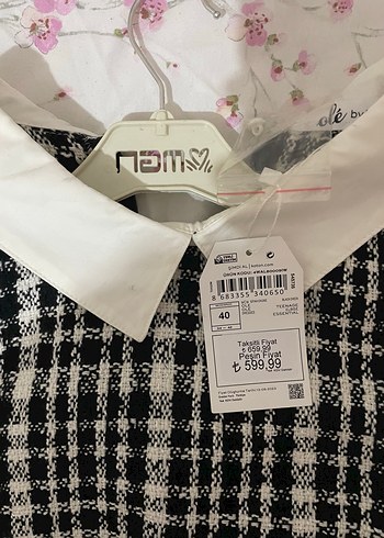 Beyaz Yakalı Pötikareli Kadın Elbise - Görsel 2