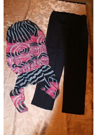 pantalon ve bluz kombini