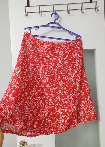 Kırmızı Midi Etek, Salaş, Bohem - Görsel 5