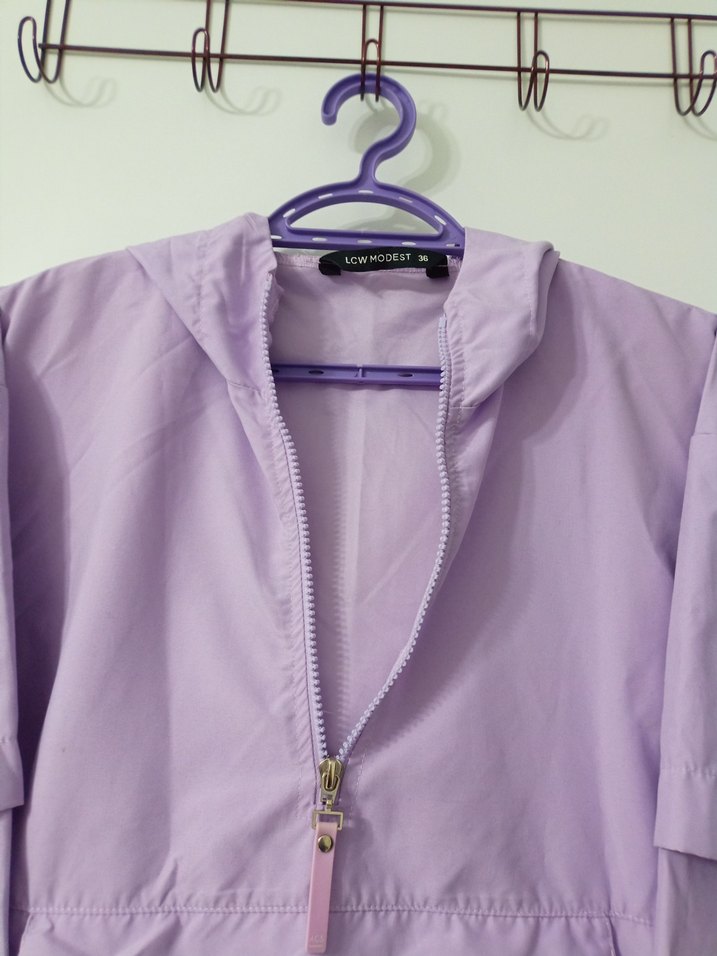 Kadın Mor Midi Yağmurluk - Görsel 2