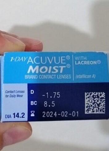 6 çift - 1.75 ( bir günlük lens )