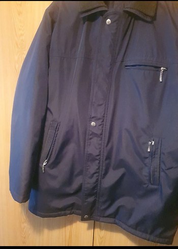 Düğmeli Lacivert Erkek Midi Mont - Görsel 3