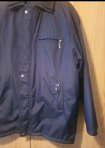 Düğmeli Lacivert Erkek Midi Mont - Görsel 2