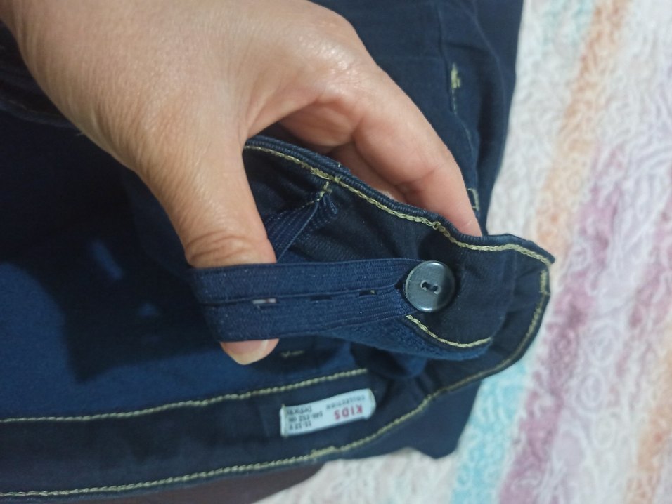 Çocuk Lacivert Baskılı yüksek bel kışlık Pantolon - Görsel 3