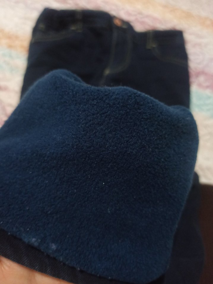 Çocuk Lacivert Baskılı yüksek bel kışlık Pantolon - Görsel 4